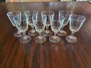 lot 84 image: 8 Piece Lot of Plain WineWater Glasses