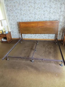 lot 103 image: King Size Headboard with Bed Frame