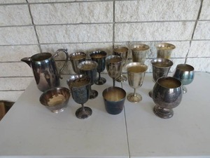 lot 118 image: 15 Piece Lot of Assorted Silver Plated Trophies