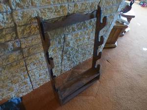 lot 156 image: Wood Gun Rack with Shelf