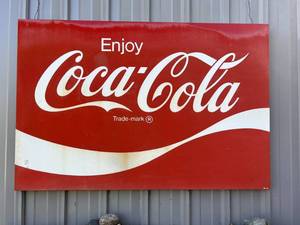 lot 62 image: Large Enjoy Coca-Cola Sign