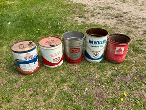 lot 99 image: 5 Gallon Oil Cans