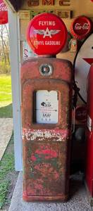 lot 8 image: Martin & Schwartz Model 80 Gas Pump with Flying A Ethyl Gasoline Reproduction Topper