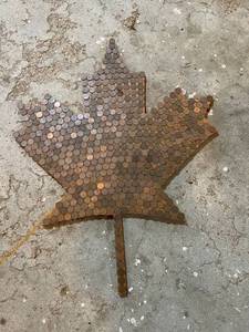 lot 153 image: Maple Leaf Covered in Canadian Pennies