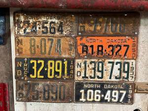 lot 179 image: Vintage ND License Plates