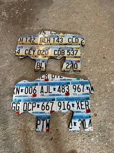 lot 184 image: ND & MN License Plate Bison Art