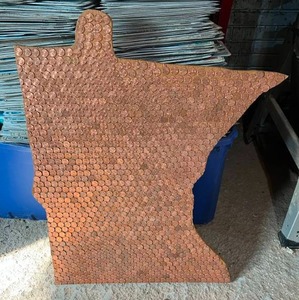 lot 188 image: State of MN Image Covered in Pennies