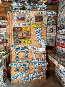lot 193 image: Large Lot of License Plate Artwork - 17 Pieces