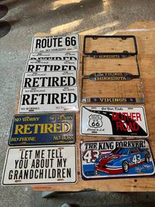 lot 208 image: Novelty License Plates & Holders, Most New & Sealed