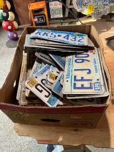 lot 215 image: Box of License Plates