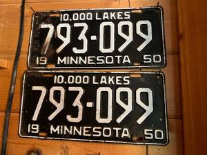 lot 241 image: Pair of MN 1950 License Plates