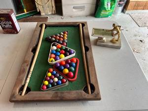 lot 368 image: 13 x 20 Pool Table with Balls & Trophy