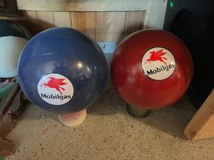 lot 413 image: Mobilgas Collectibles Made From Bowling Balls