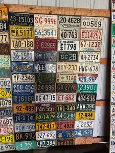 lot 466 image: Board of Vintage License Plates