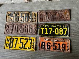 lot 482 image: 6 Different ND Vintage License Plates