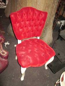 lot 38 image: Red velvet theatre chair like you w...
