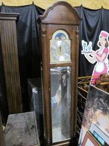 lot 6 image: Grandfather clock with complete gla...