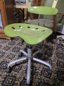 lot 76 image: Vintage Pea green tractor seat styl...