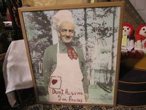 lot 96 image: Large Vintage male chef painting me...