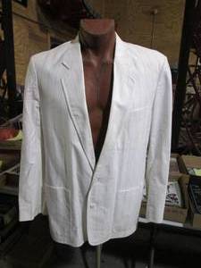 lot 134 image: Mens White and baby blue pin strip...