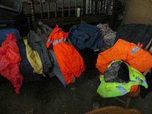 lot 147 image: Assortment of mens rain jackets, h...