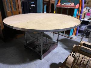 lot 4 image: Large diameter metal rimmed and woo...