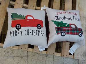 lot 20 image: 2 New Holiday Pillows...