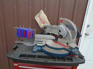 Bosch model 3924 cordless miter saw. No battery or charger & unable to fully test. As shown.