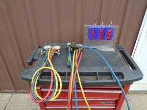 Qty of 2 R12 gauge sets with hoses. As shown.