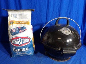 lot 11 image: Portable Charcoal Grill  Bag of Charcoal