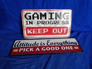 lot 24 image: Lot of 2 Metal Signs
