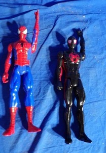 lot 36 image: Lot of 2 Marvel Spiderman Action Figures (Miles Morales)