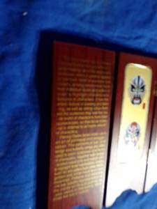 lot 60 image: Collection China Wood Mosaic Cloisonne Peking Opera Facial Makeup Decoration
