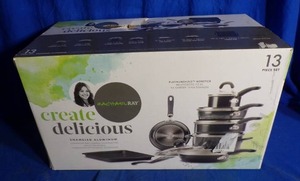 lot 97 image: New  Rachael Ray Create Delicious 13-Pc. Nonstick Aluminum Cookware Set