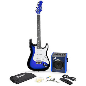 lot 8 image: New  RockJam Full-Size Electric Guitar Kit  Blueburst