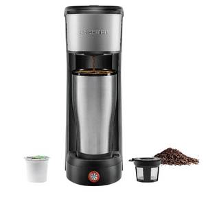 lot 96 image: New   Chefman InstaCoffee Single-Serve Coffeemaker - Stainless Steel