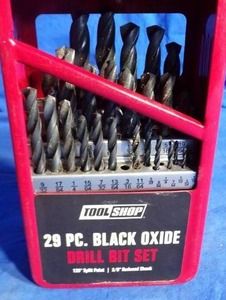 lot 114 image: Tool Shop 29 Piece Black Oxide Drill Bit Set