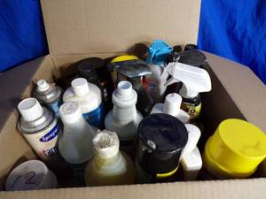 lot 177 image: Huge Assortment  of Various Cleaning Spray Cans and Bottles