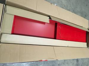 Husky Ready-to-Assemble 24-Gauge Steel Freestanding Garage Cabinet in Red (36 in. W x 72 in. H x 18 in. D)   Customer Returns See Pictures