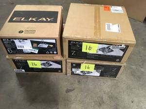 Lot of Assorted Elkay Stainless Steel Sinks Various Sizes and Conditions  Customer Returns See Pictures
