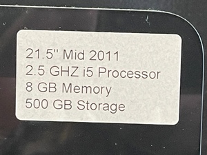 lot 6 image: Apple iMac 21.5 Desktop Computer Mid 2011