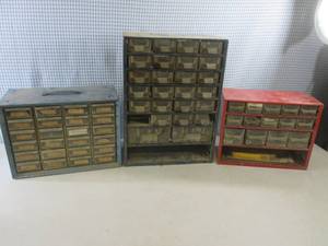 lot 129 image: (F-1) 3 Metal Drawer Organizers wit...