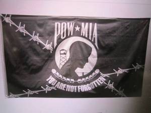 lot 145 image: (EC1) 3 ft x 5 ft POW MIA Barb Wire...