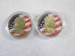lot 198 image: (CNTR) 2 Trump Commemorative Coins ...