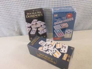 lot 254 image: (CS) 3 Dominoes Game Sets - All New...