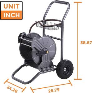 lot 10 image: Giraffe Tools Garden Hose Reel Cart with Wheels