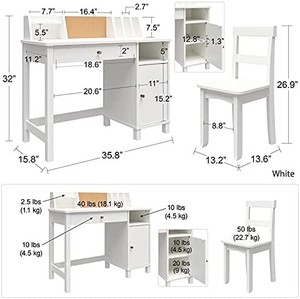 lot 18 image: Little Seeds Abigail Kids Desk with Chair - Black