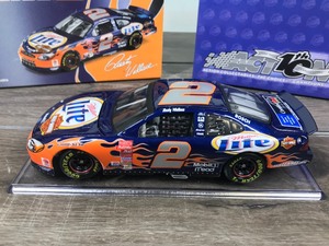 lot 260 image: 2002 Nascar Action Racing Collectibles 10th Anniversary Rusty Wallace Taurus #2 Miller Lite  Harley Davidson 124 scale die cast stock car