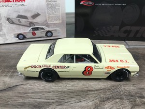 lot 295 image: 2001 Nascar Action RCCA Legendary Series 1964 Chevelle Clear Window Bank Dale Earnhardt #8  1st asphalt win 124 scale die cast