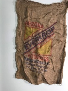 lot 352 image: 3 - Vintage Gunny Sacks with Advertisement on Them